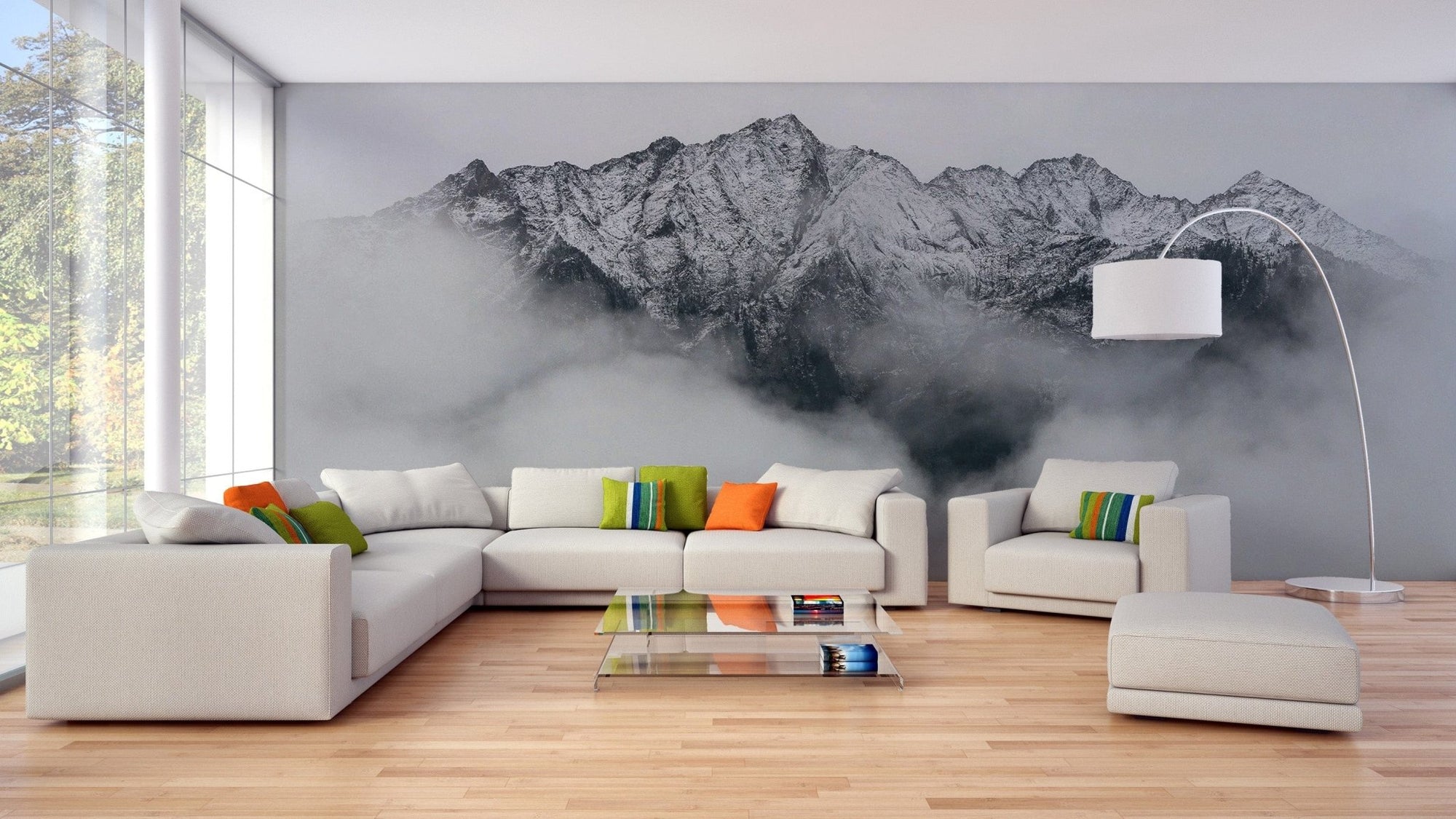 Foggy Mountain Wallpaper Mural mountain-11
