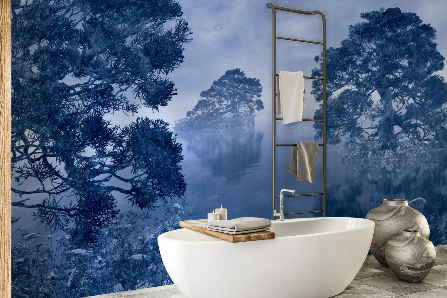 Foggy Pastel Trees Wallpaper