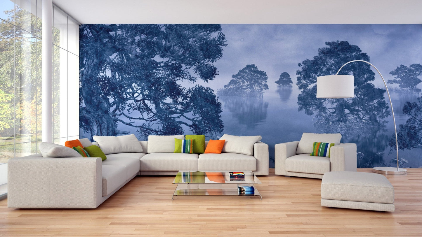 Foggy Pastel Trees Wallpaper