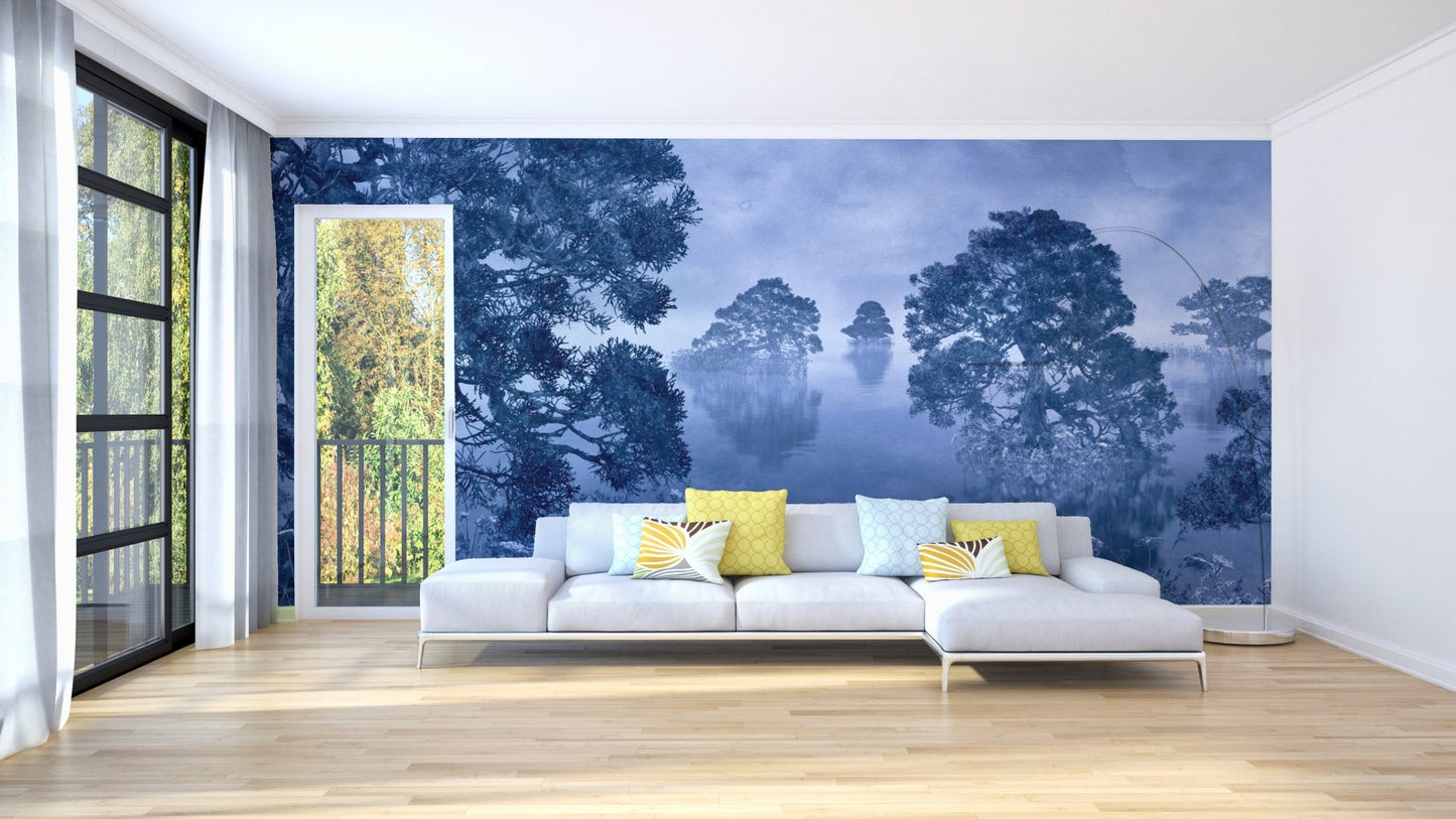 Foggy Pastel Trees Wallpaper