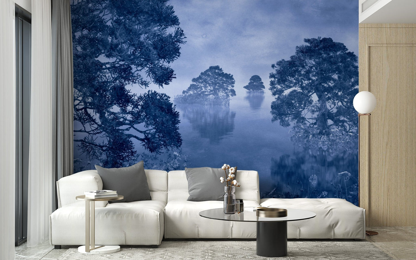 Foggy Pastel Trees Wallpaper