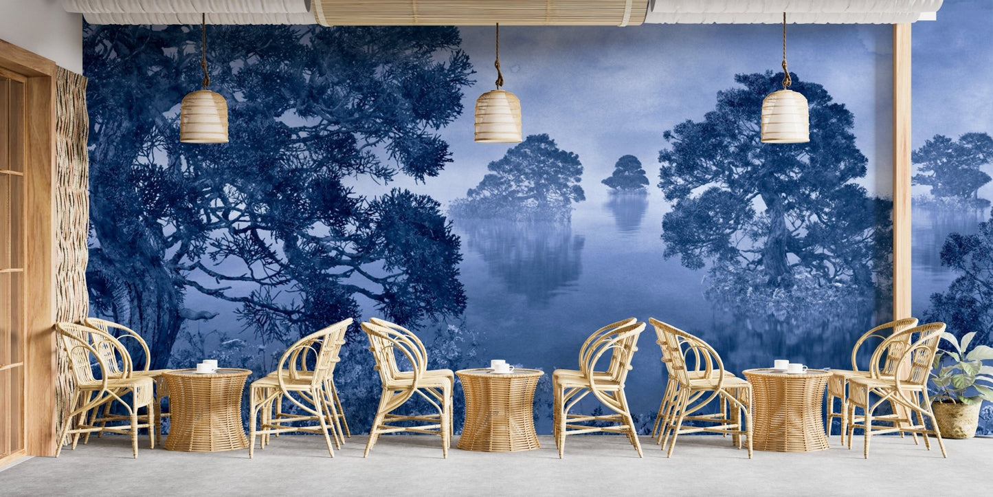 Foggy Pastel Trees Wallpaper