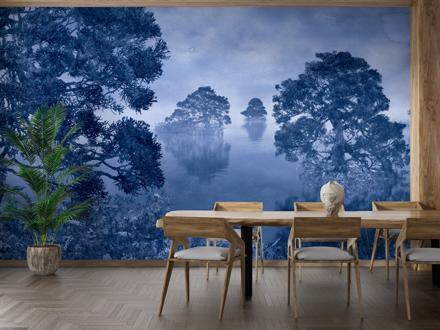 Foggy Pastel Trees Wallpaper