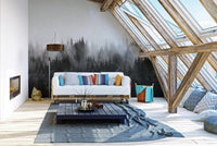 Tranquil pine forest wallpaper for a calming natural ambiance. B753
