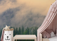 Pine forest wall mural art
