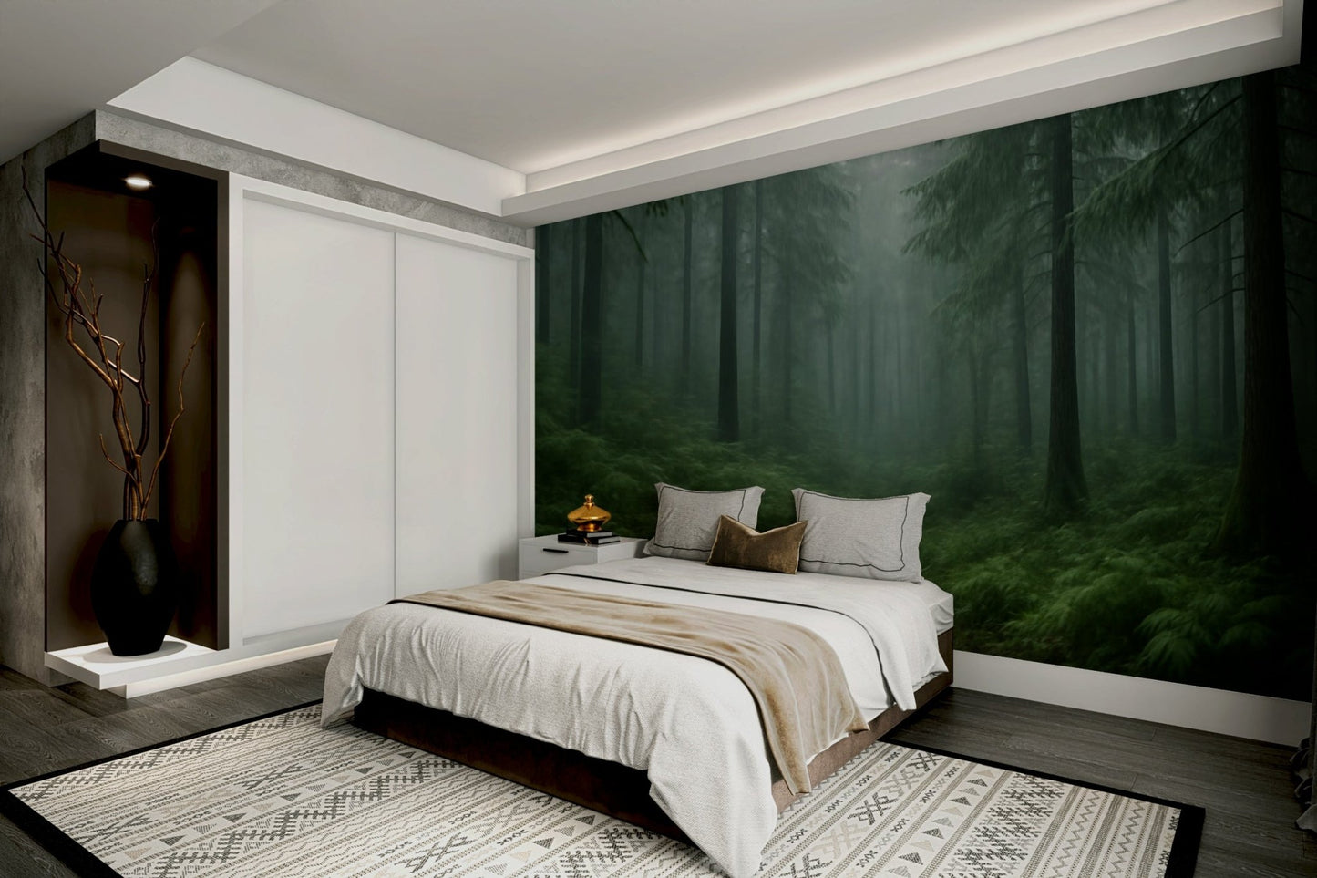 Moody forest scene wallpaper mural

