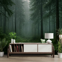 Foggy Wilderness wall mural design

