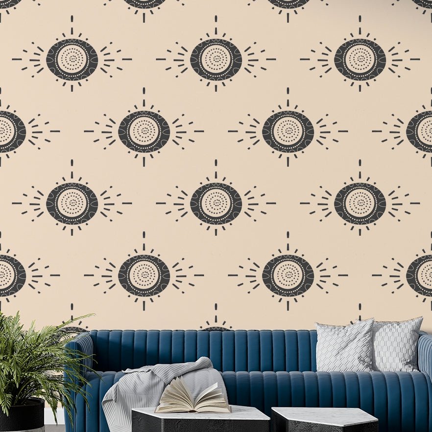 Soft floral pattern on modern mural wallpaper

