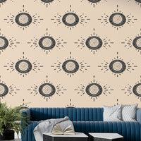 Soft floral pattern on modern mural wallpaper


