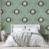 Calm interior with Folk Bloom floral design

