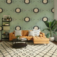Modern floral wall mural in Nordic style

