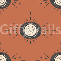 Terracotta Scandinavian wallpaper with simple florals