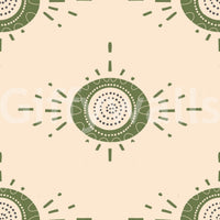 Olive and cream wallpaper in Scandinavian style

