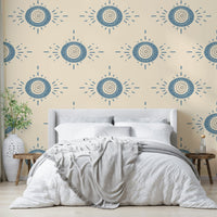 Dusty blue floral wallpaper for bedrooms