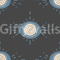 Folk Bloom Light Dusty Blue Scandinavian Mid Mod Floral Wallpaper⁠