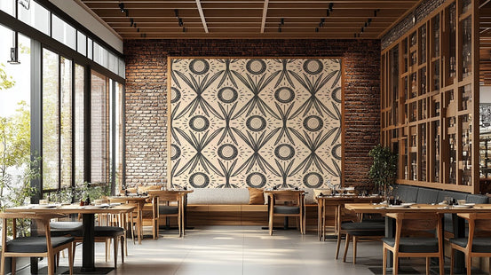 Folk-style wallpaper with vintage tones, GD2425