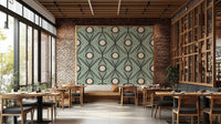 Wall mural with rustic botanical patterns
