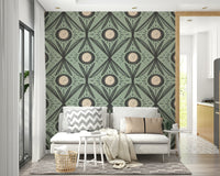 Sage and charcoal floral design
