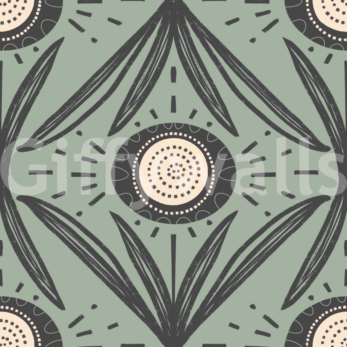 Charcoal floral wallpaper for warm interiors
