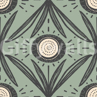 Charcoal floral wallpaper for warm interiors
