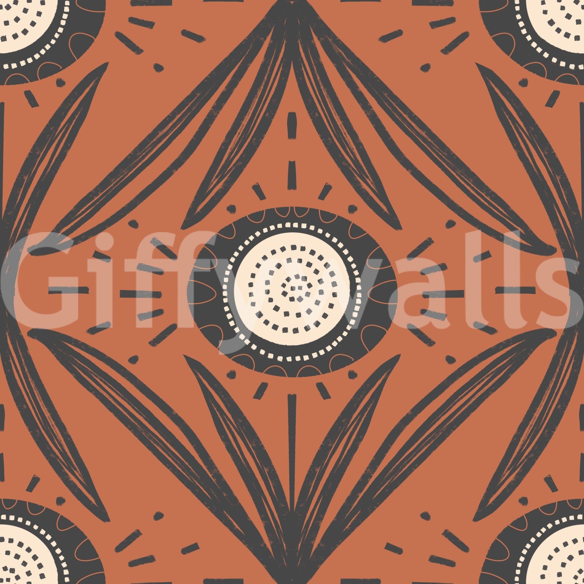 Retro-inspired floral mural for bold spaces
