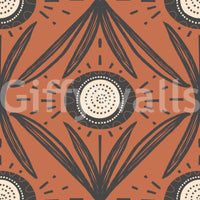 Retro-inspired floral mural for bold spaces
