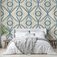 Mid-century inspired floral wallpaper
