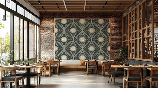Large floral mural with vintage flair
