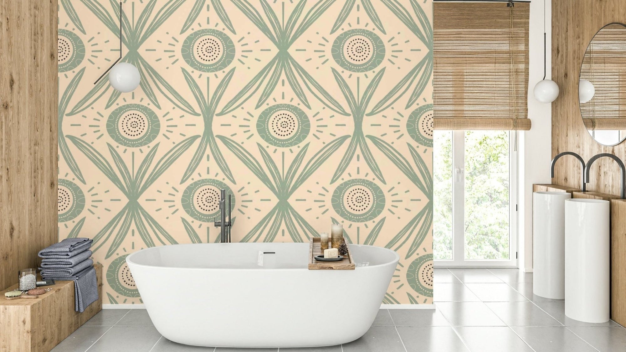 Cottagecore floral mural wallpaper, GD2428