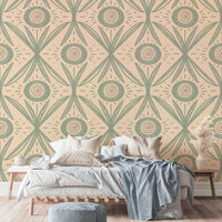 Hand-drawn floral mural for cozy spaces
