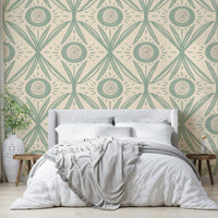 Soft folk flower pattern for bedroom walls
