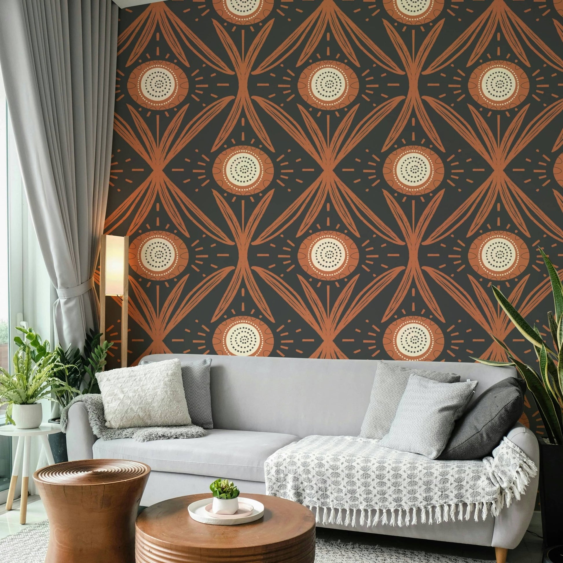 Hand-drawn flower pattern with retro vibe
