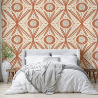 Rustic floral wallpaper with traditional look
