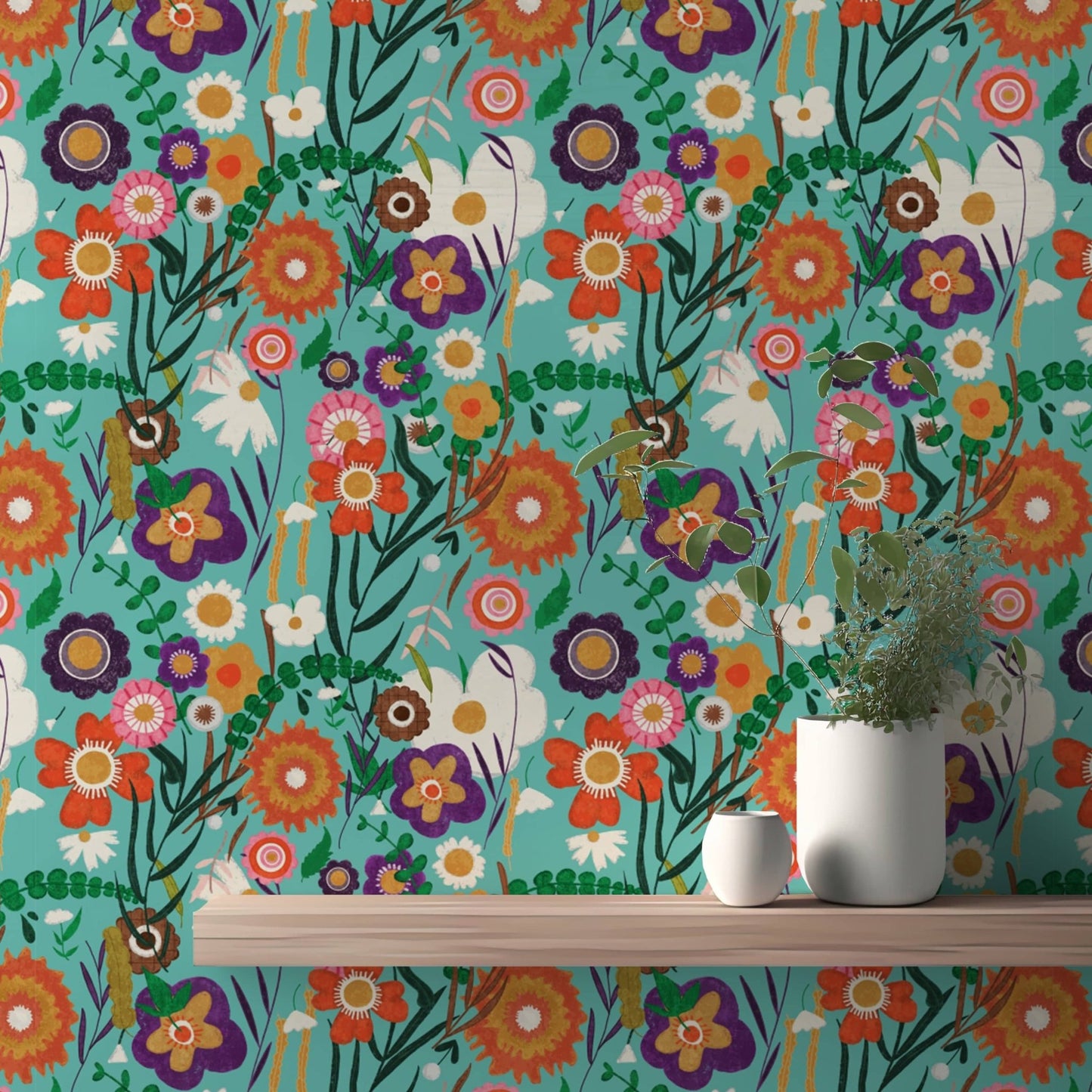 Decorative wall murals with spring flower designs, SUSCT84