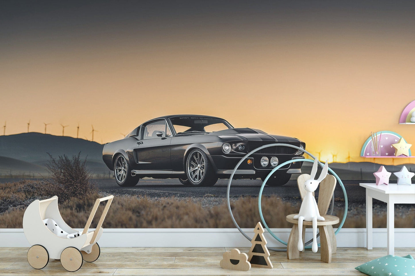 Ford Mustang Sunset Drive Mural - Giffywalls