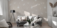 Woodland animals beige wall covering
