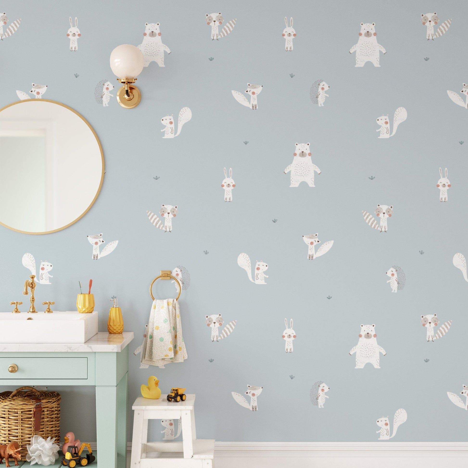 Kids room forest animal wallpaper
