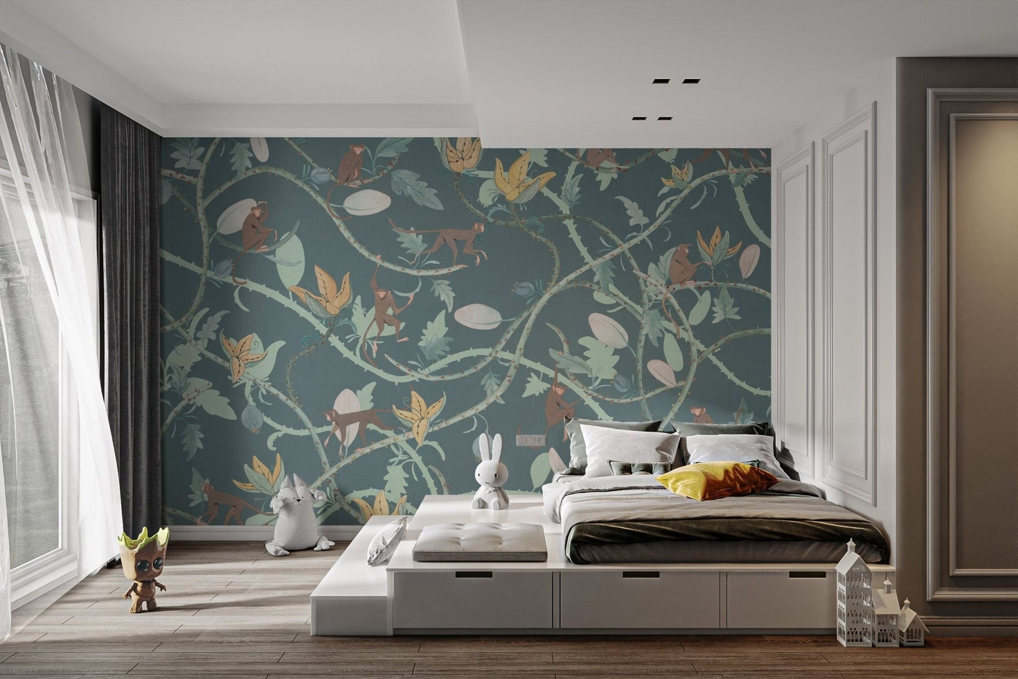 Forest Animals Pattern Wallpaper, C298