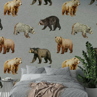 Soft bear-themed wall mural


