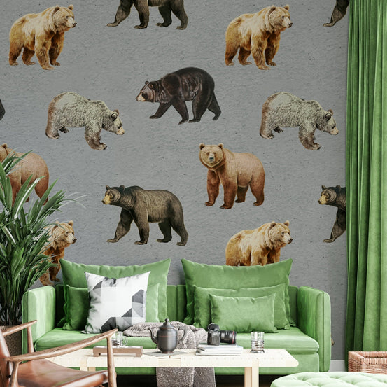 Forest Bears wall mural design, GD931