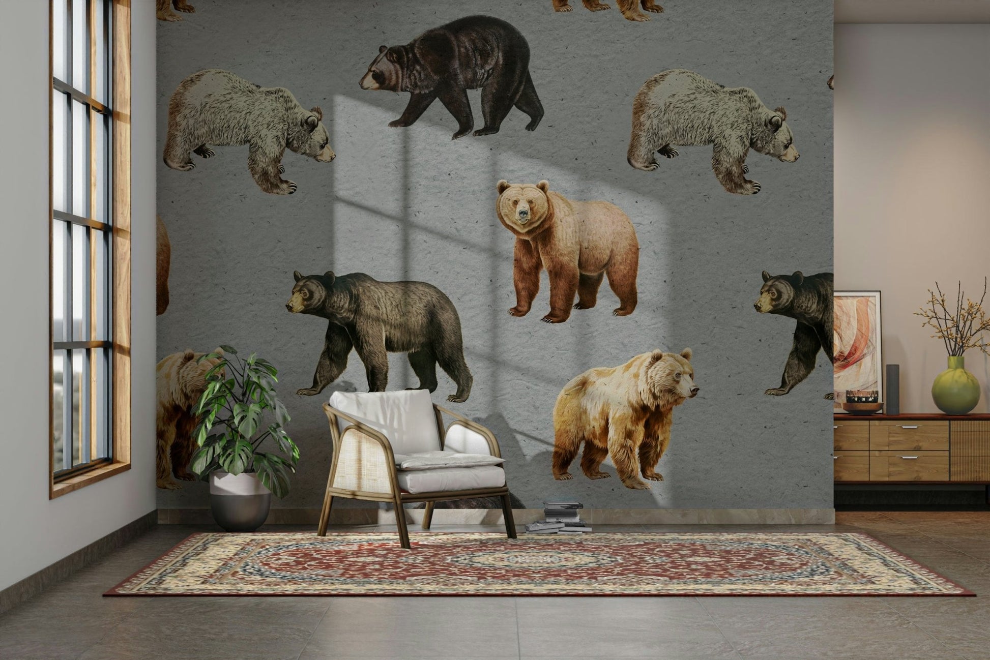 Woodland bear wallpaper for walls

