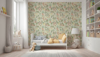 Cute Forest Friends Forever, squirrel and fox design, easy peel and stick wallpaper.