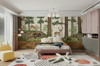 A calming animal design wallpaper mural that defines a space., GD5105