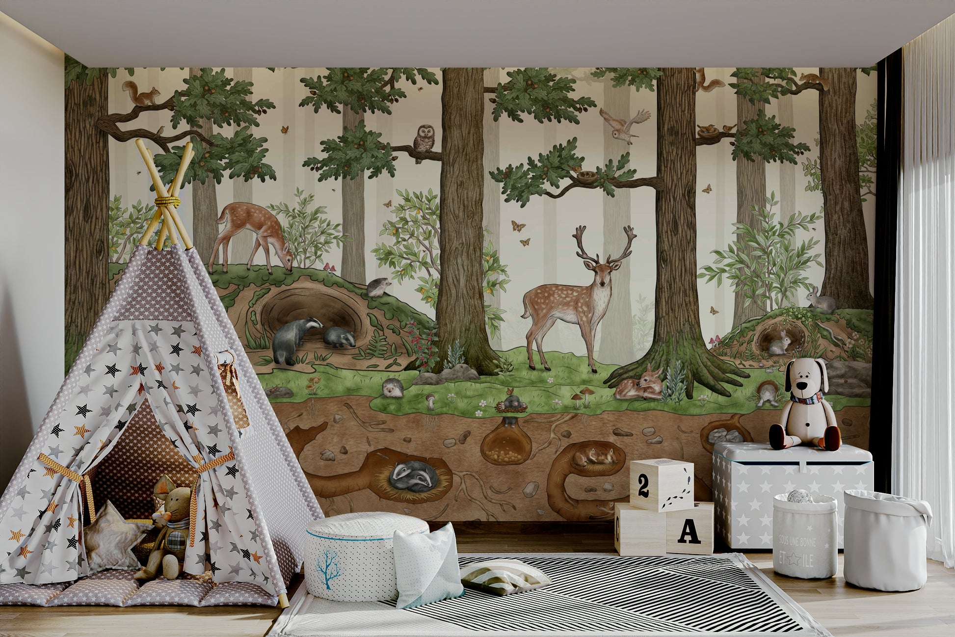 A classic forest path wallpaper for walls.

