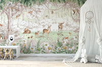 Forest friends in spring season wallpaper for walls - Giffywalls