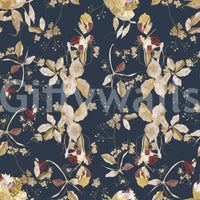 Balanced bloom pattern runs through Forest Green Floral Trail Wallpaper, GD9476