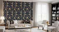 Delicate branch movement gives Forest Green Floral Trail Wallpaper depth, GD9476