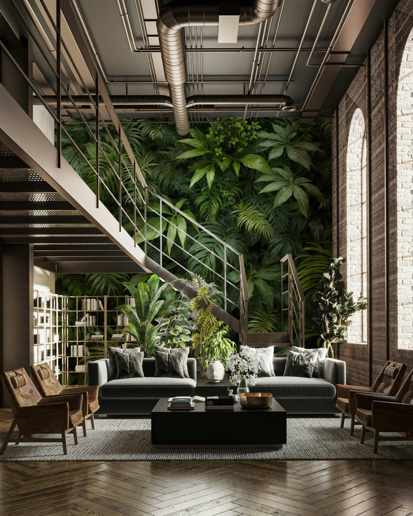 The texture of different plant leaves is visible.

