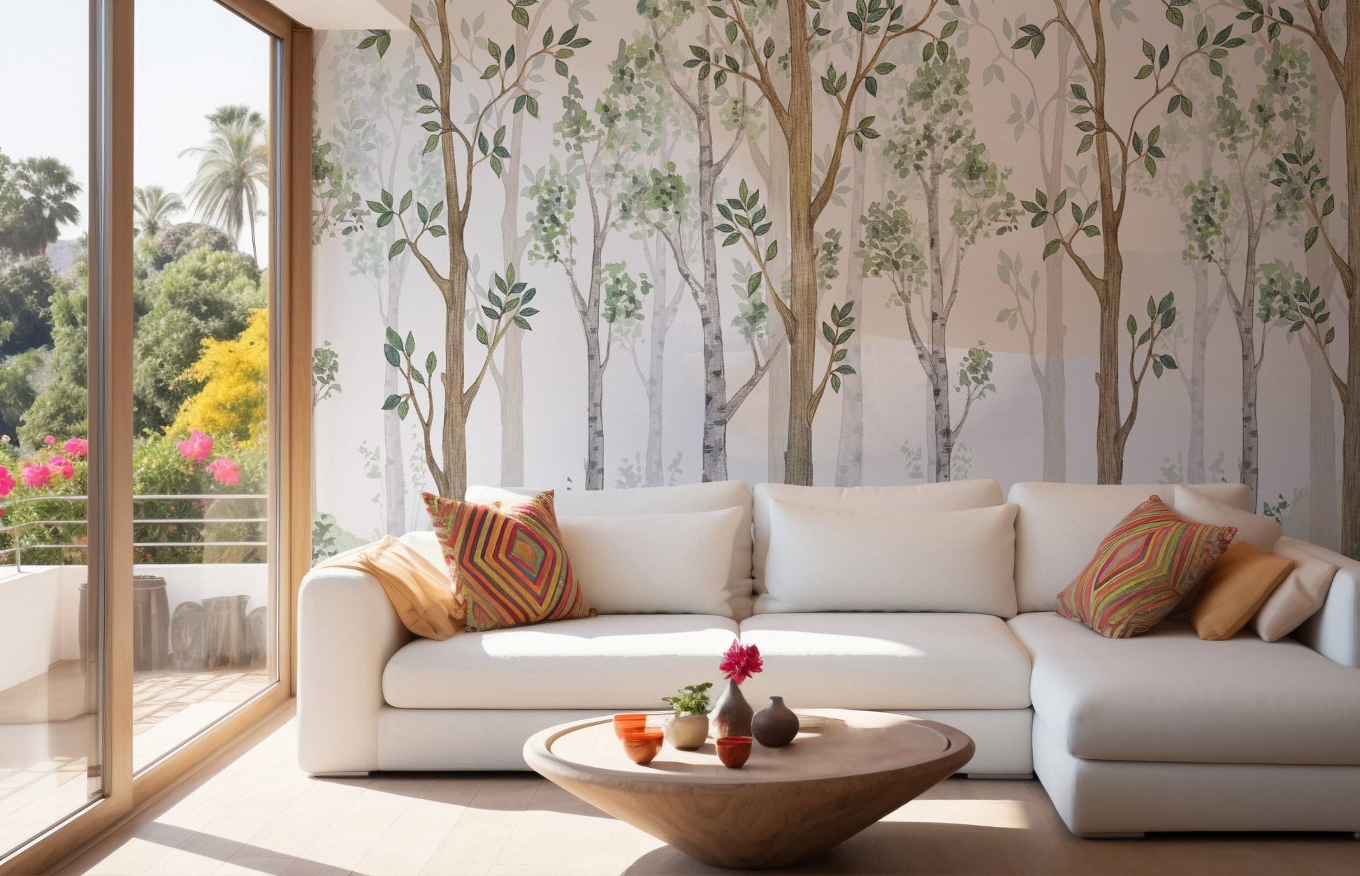 Forest Green Watercolor Wallpaper Mural
