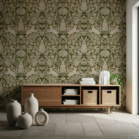 A peaceful modern abstract mural on decorative wallpaper., GD5828